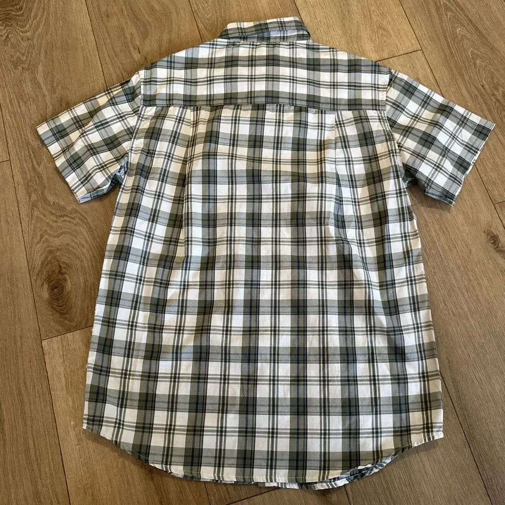Architect Men's Short Sleeve Button Down‎ Shirt Plaid Sage Size Small NEW - Picture 6 of 9